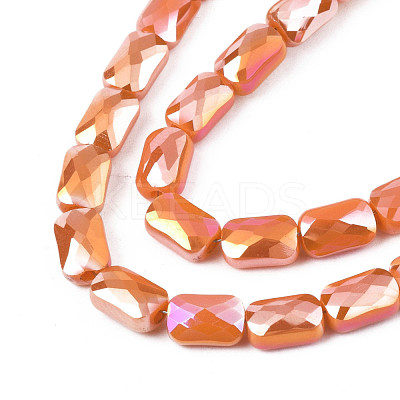 Electroplate Opaque Solid Color Glass Beads Strands EGLA-N002-25-B03-1