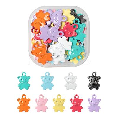 36Pcs 9 Colors Spray Painted Alloy Charms FIND-LS0001-55-1