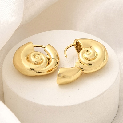 Rack Plating Spiral Shell Brass Hoop Earrings EJEW-H143-22G-1