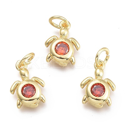 Brass Micro Pave Cubic Zirconia Pendants KK-P187-12A-G-1