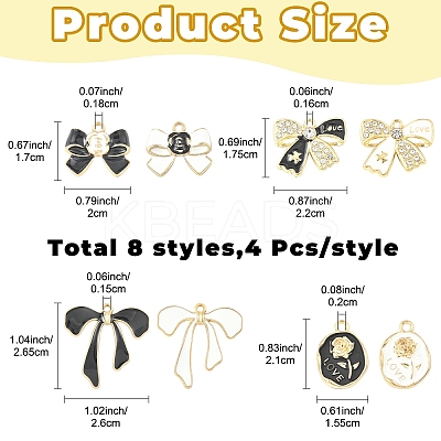 16Pcs 8 Styles Alloy Enamel Charms ENAM-YW0006-97-1