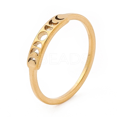 201 Stainless Steel Moon Phase Finger Ring for Women LS-RJEW-A006-04G-1-1
