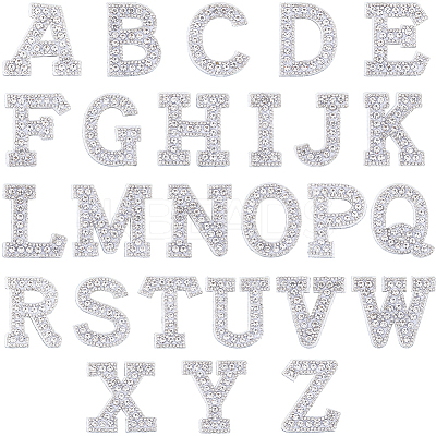 Alphabet Resin Rhinestone Patches DIY-GF0009-18A-1