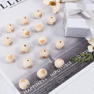 Unfinished Wood Beads LS-WOOD-WH0011-01E-1