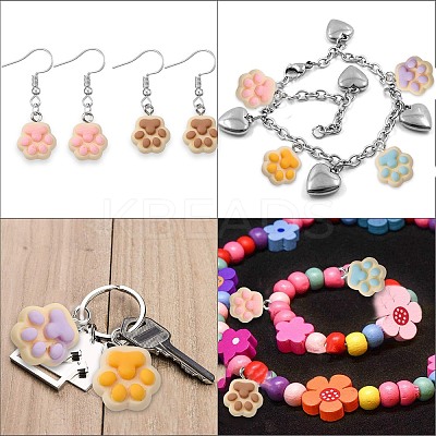 40Pcs 5 Colors Opaque Resin Pendants RESI-CJ0002-31-1