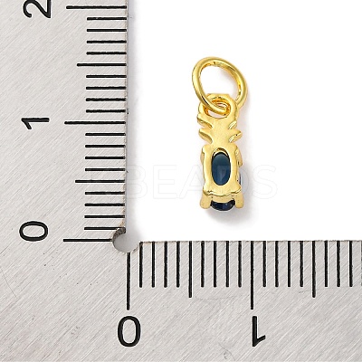 Rack Plating Brass Micro Pave Cubic Zirconia Charms KK-F881-03G-07-1