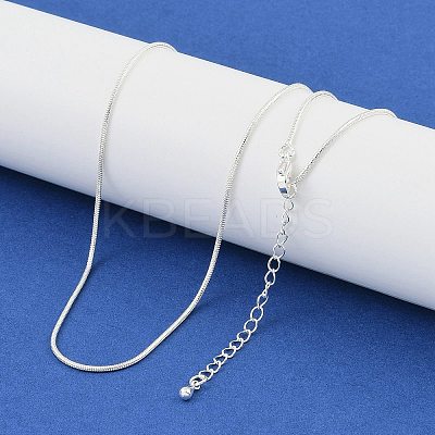 Brass Round Snake Chain Necklaces NJEW-U008-02S-1