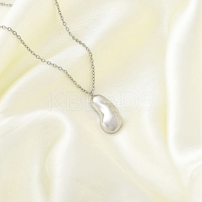 304 Stainless Steel Pendant Necklace NJEW-K255-23P-1