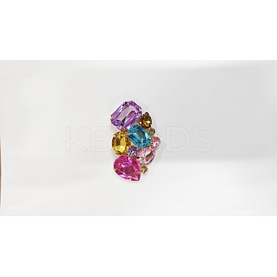 Left and Right Detachable Glass Rhinestone Shoe Decoration AJEW-WH0235-79-1