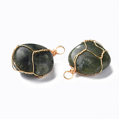 Natural Olive Quartz Pendants G-N332-50-09-1