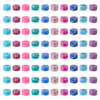 250Pcs 10 Colors Dyed Synthetic Imperial Jasper Beads Sets G-DC0001-61-1