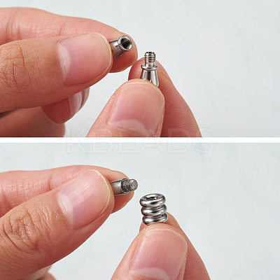 16Sets 4 Style 304 Stainless Steel Screw Clasps STAS-FW0001-08P-1