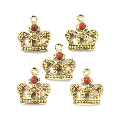 Natural Jade Dyed Crown Charms STAS-C064-VC910-1