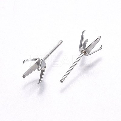 Non-Tarnish 201 Stainless Steel Stud Earring Findings STAS-I095--07P-B-1