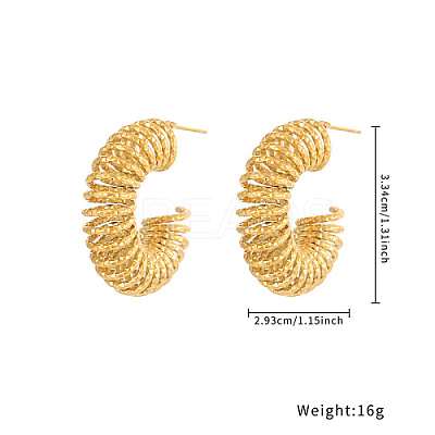 304 Stainless Steel Wire Spiral Stud Earrings GO7006-1-1