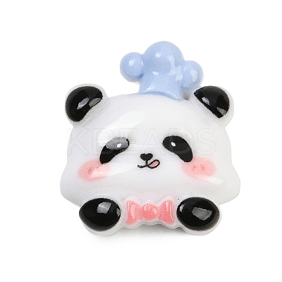 Light Steel Blue Opaque Panda Resin Cabochons CRES-P037-02B-1