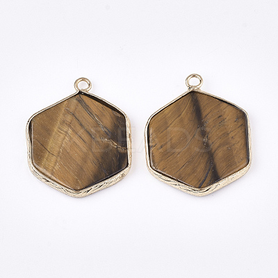 Natural Tiger Eye Pendants G-S344-89E-1