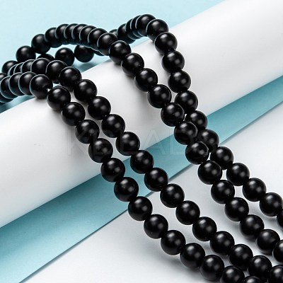 Natural Black Onyx Beads Strands X-G-Z024-01B-1