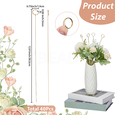40Pcs Ring Shaped Steel Wire Name Card Clip Holder AJEW-CN0006-50-1