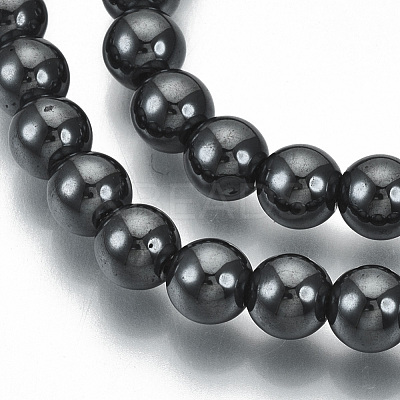 Non-magnetic Synthetic Hematite Beads Strands X-G-Q892-6mm-1