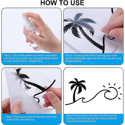 Beach Theme PVC Cartoon Self Adhesive Car Stickers FIND-WH0152-165C-1
