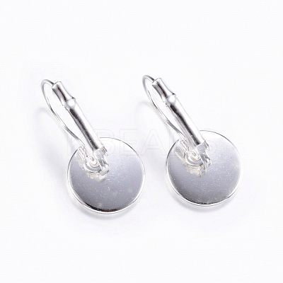 Brass Leverback Earring Findings X-KK-H023-S-NR-1
