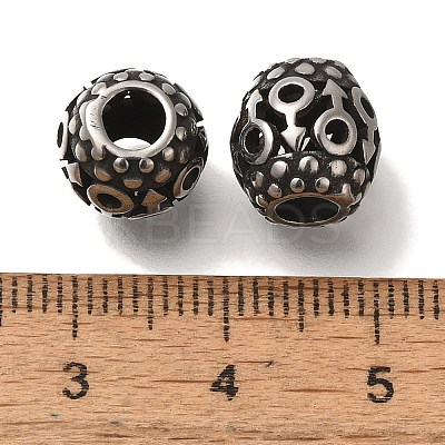 304 Stainless Steel European Beads STAS-D191-09B-AS-1