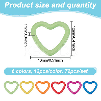 72Pcs 6 Colors Baking Paint Iron Pendant Stitch Markers FIND-HY0003-87-1