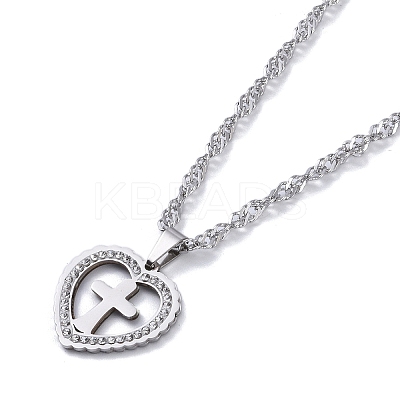 201 Stainless Steel Singapore Chain Necklaces NJEW-C042-11P-1