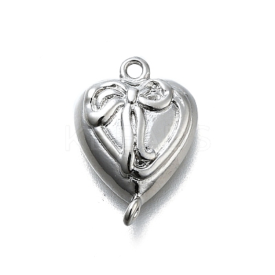 Brass Bowknot Heart Links KK-K400-49P-02-1