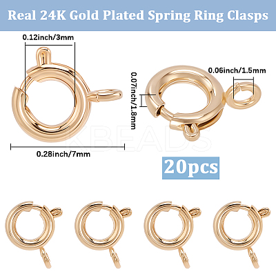 20Pcs Eco-friendly Brass Spring Ring Clasps KK-BBC0027-69B-G-1