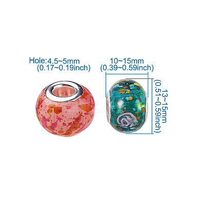 Handmade Lampwork European Large Hole Beads and Glass European Beads LPDL-TA0001-01S-1
