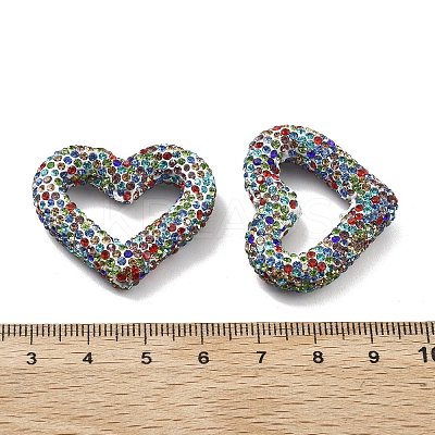 Heart Shape Polymer Clay Rhinestone Beads CLAY-NH0001-09A-1