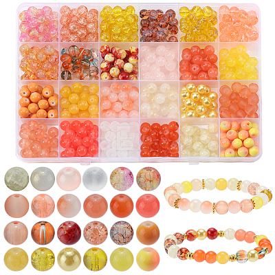 DIY Round Imitation Acrylic Pearl and Glass Beads Jewelry Making Finding Kits DIY-SP0002-78C-1