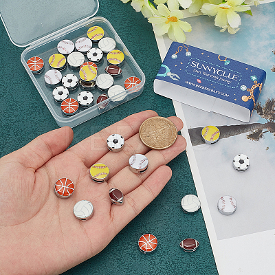 36Pcs 6 Styles Alloy Enamel Slide Charms FIND-SC0010-53-1
