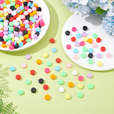 300Pcs 10 Colors Opaque Acrylic Beads MACR-ME0001-11-1