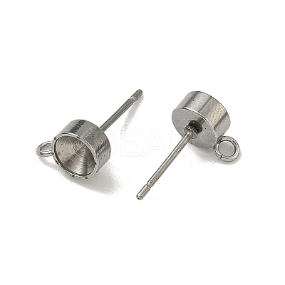 Non-Tarnish 201 Stainless Steel Stud Earring Settings LS-X-STAS-S041-08-1