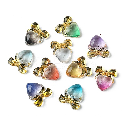 Gradient Color Transparent Resin Cabochons RESI-E039-19-1