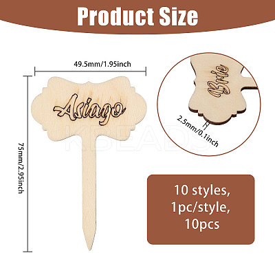 1 Bag Wooden Plant Labels AJEW-CA0004-83B-1
