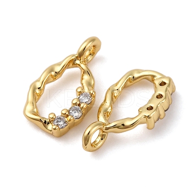 Brass Micro Pave Cubic Zirconia Pendants KK-P308-48G-1