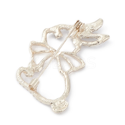 Rhinestone Hollow Rabbit Brooch JEWB-M027-02LG-1