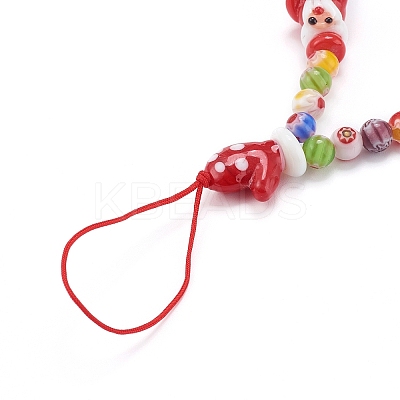 Handmade Lampwork Beaded Mobile Straps for Christmas HJEW-JM00446-03-1