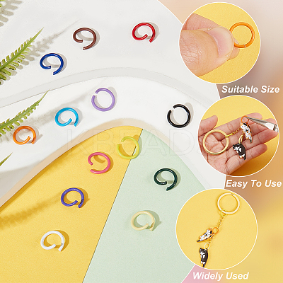 160pcs 16 Colors Baking Paint Iron Jump Rings IFIN-PH0001-85-1