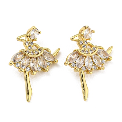 Rack Plating Brass Cubic Zirconia Pendants KK-M258-06G-01-1