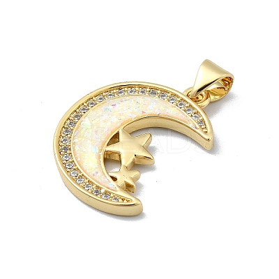 Brass Micro Pave Clear Cubic Zirconia Pendants KK-A221-18F-G-1