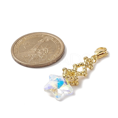 Heart/Moon/Star/Snowflake/Cross Glas Pendants Decorations HJEW-MZ00004-1