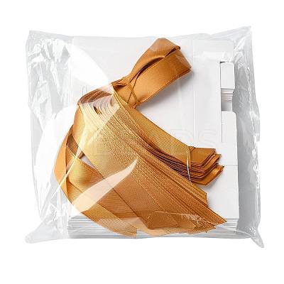 White Cardboard Paper Wedding Candy Boxes with Ribbon CON-FZC0002-002B-1