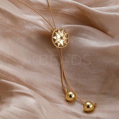 Elegant Hollow Flower Y-Shaped Chain Pendant Lariat Necklaces for Autumn/Winter RX2303-2-1