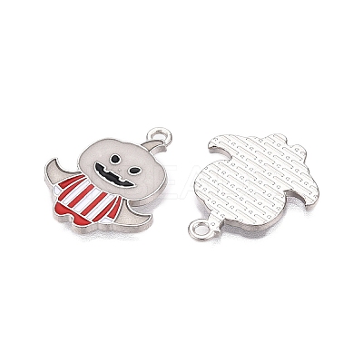 Halloween Theme Rack Plating Luminous Alloy Enamel Pendants ENAM-N056-232P-1-1
