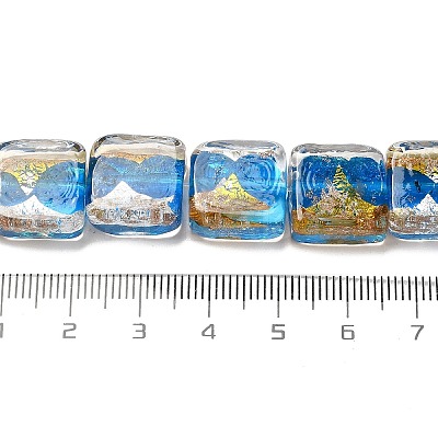 Handmade Gold Foil and Silver Foil Lampwork Beads FOIL-C001-01B-08-1